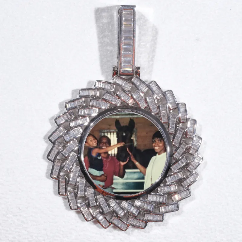 Large 3D Baguette Custom Picture Pendant sold by The GUU Shop