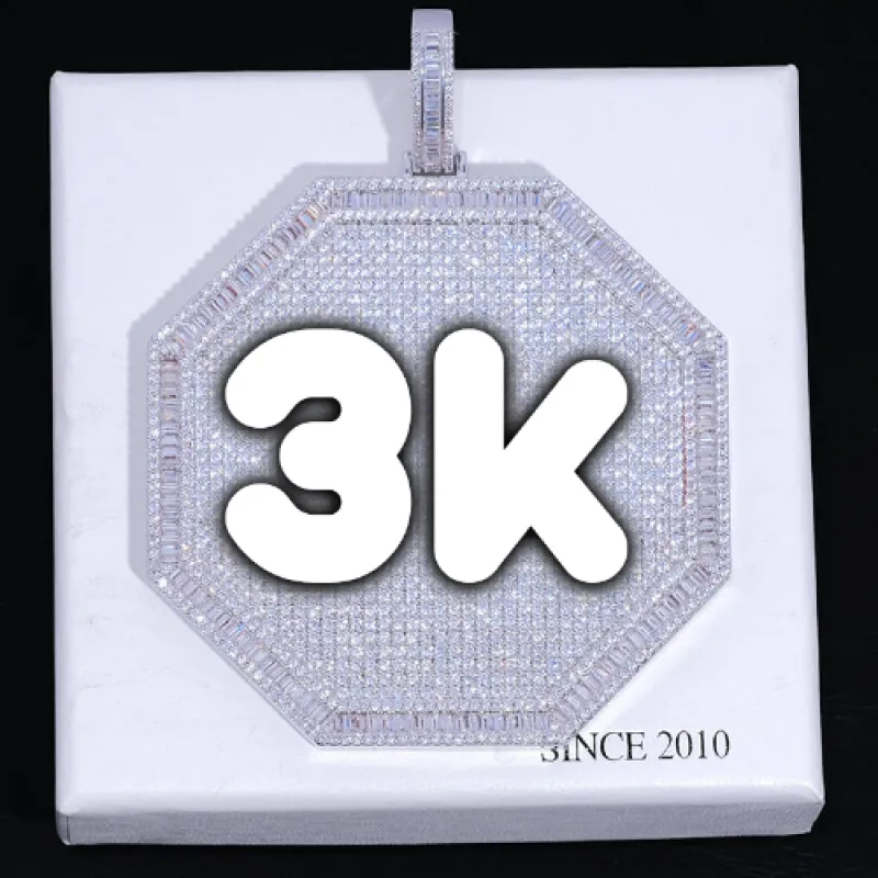 CUSTOM LETTER NECKLACE 3D BIG OCTAGON sold by The GUU Shop