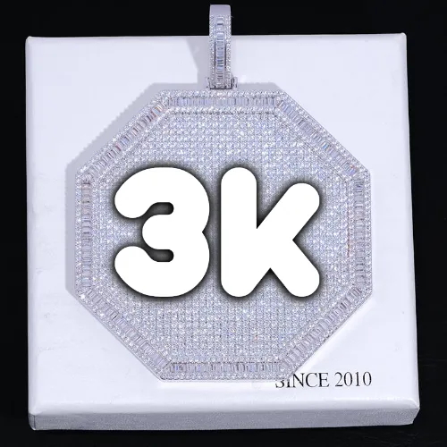 CUSTOM LETTER NECKLACE 3D BIG OCTAGON sold by The GUU Shop