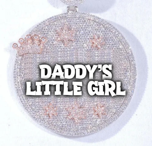 CUSTOM LETTER NECKLACE 3D BIG CROWN DISC sold by The GUU Shop