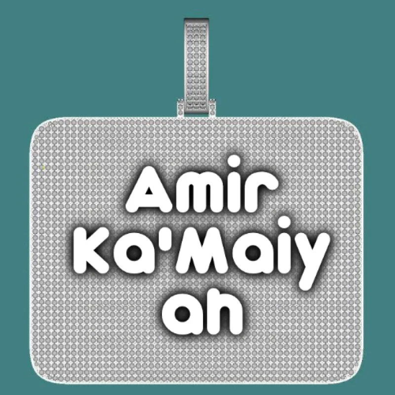 CUSTOM LETTER NECKLACE 3D BIG SQUARE sold by The GUU Shop