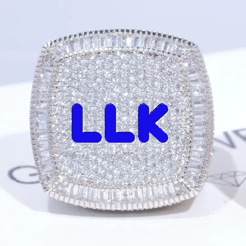 CUSTOM LETTER 3D ICED RING sold by The GUU Shop