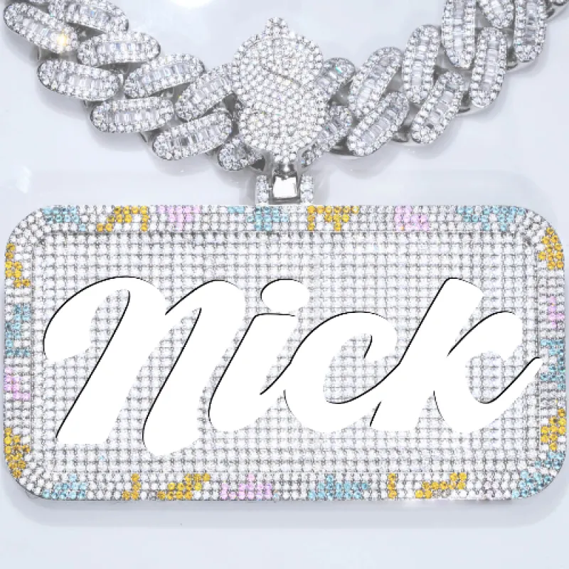 CUSTOM LETTER NECKLACE 3D COLORFUL SQUARE sold by The GUU Shop