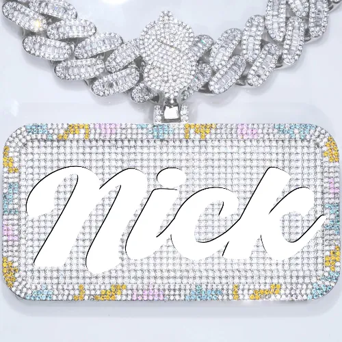 CUSTOM LETTER NECKLACE 3D COLORFUL SQUARE sold by The GUU Shop