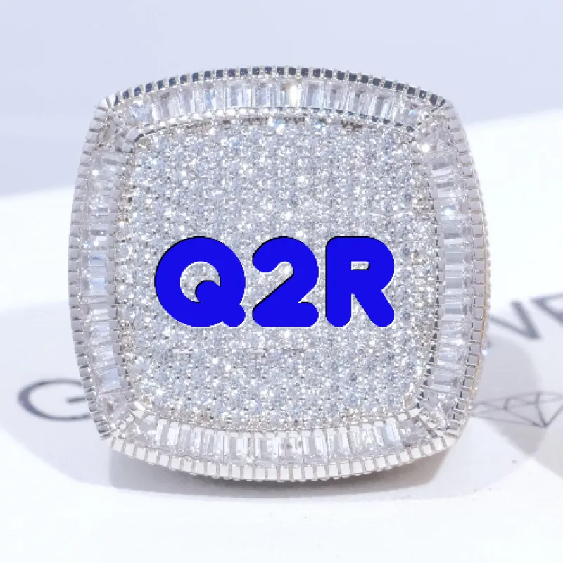 CUSTOM LETTER 3D ICED RING sold by The GUU Shop