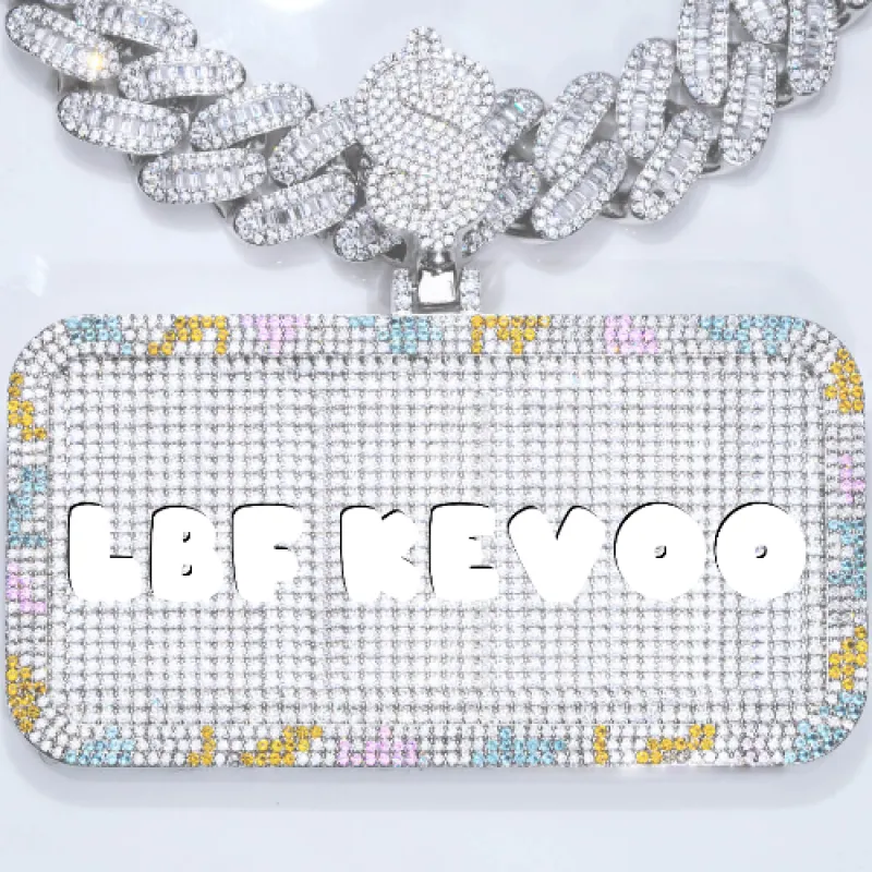 CUSTOM LETTER NECKLACE 3D COLORFUL SQUARE made by The GUU Shop