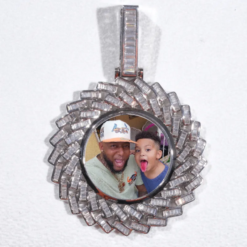 Large 3D Baguette Custom Picture Pendant sold by The GUU Shop