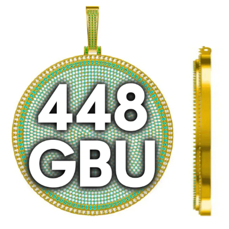 CUSTOM LETTER NECKLACE 3D BIG DISC sold by The GUU Shop