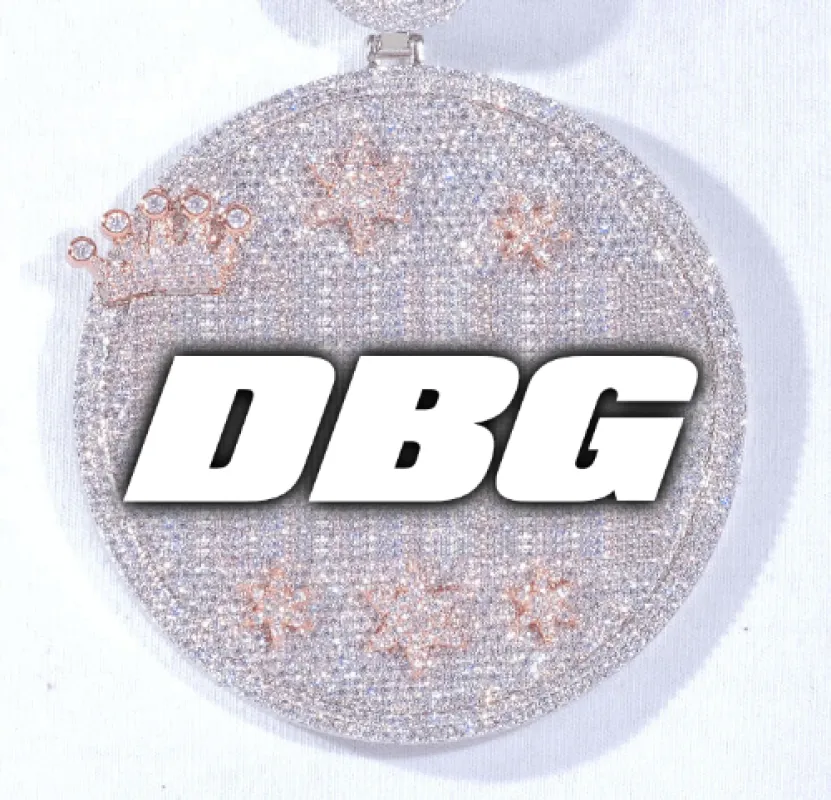 CUSTOM LETTER NECKLACE 3D BIG CROWN DISC sold by The GUU Shop