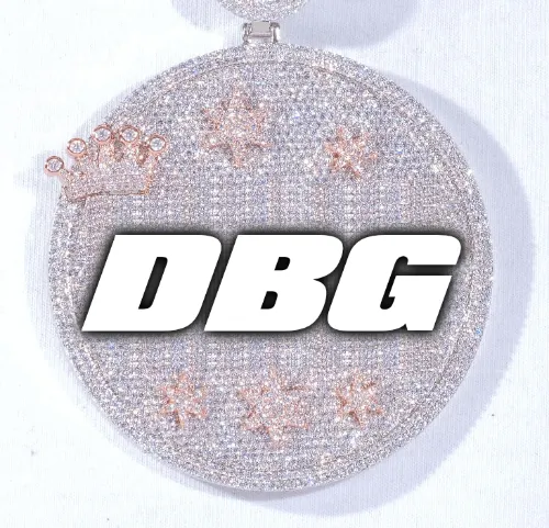 CUSTOM LETTER NECKLACE 3D BIG CROWN DISC sold by The GUU Shop