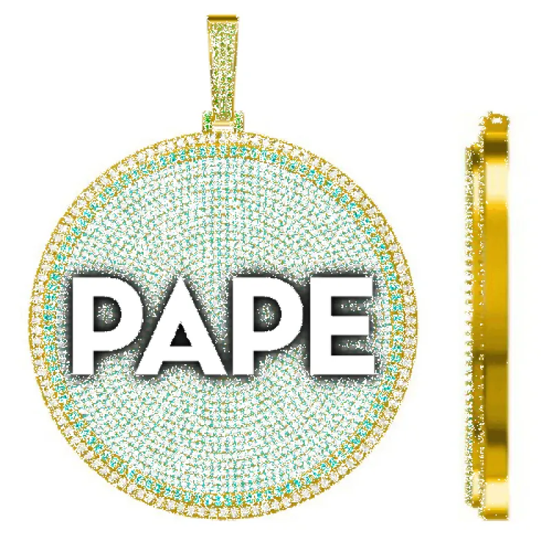 CUSTOM LETTER NECKLACE 3D BIG DISC sold by The GUU Shop