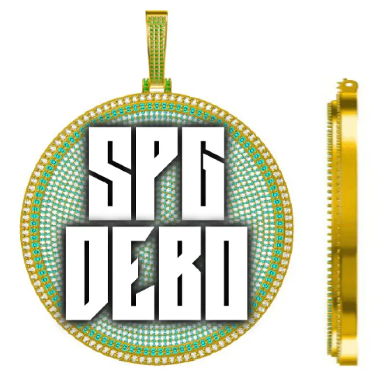 CUSTOM LETTER NECKLACE 3D BIG DISC sold by The GUU Shop