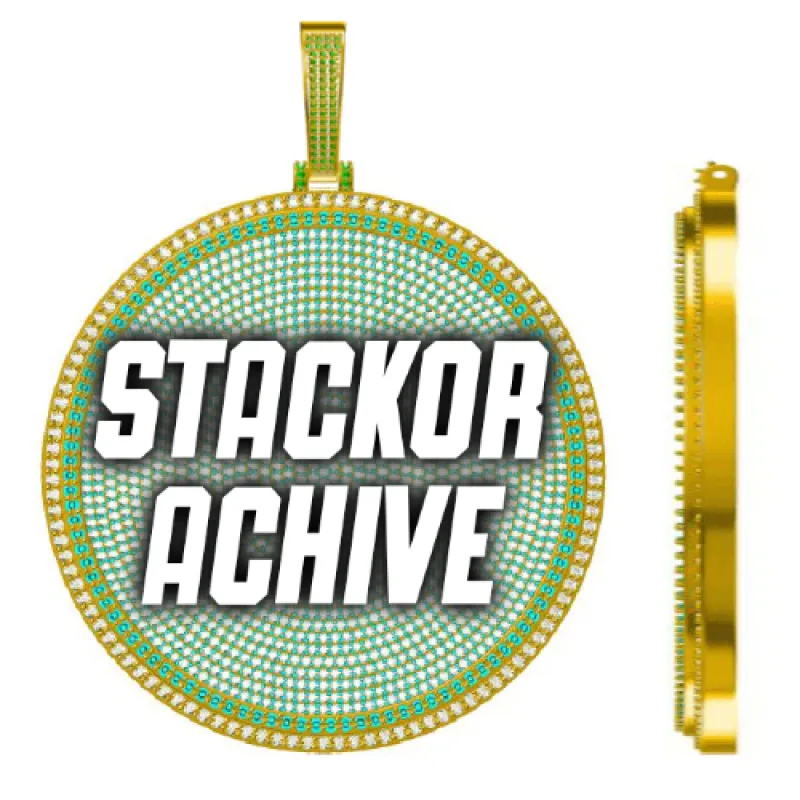 CUSTOM LETTER NECKLACE 3D BIG DISC sold by The GUU Shop