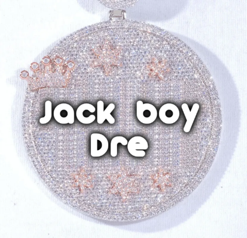 CUSTOM LETTER NECKLACE 3D BIG CROWN DISC sold by The GUU Shop