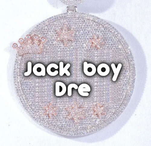 CUSTOM LETTER NECKLACE 3D BIG CROWN DISC sold by The GUU Shop