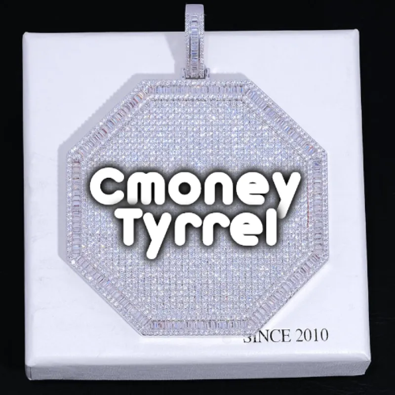 CUSTOM LETTER NECKLACE 3D BIG OCTAGON sold by The GUU Shop