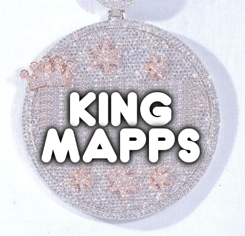 CUSTOM LETTER NECKLACE 3D BIG CROWN DISC sold by The GUU Shop