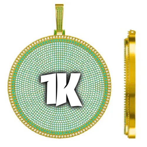 CUSTOM LETTER NECKLACE 3D BIG DISC sold by The GUU Shop