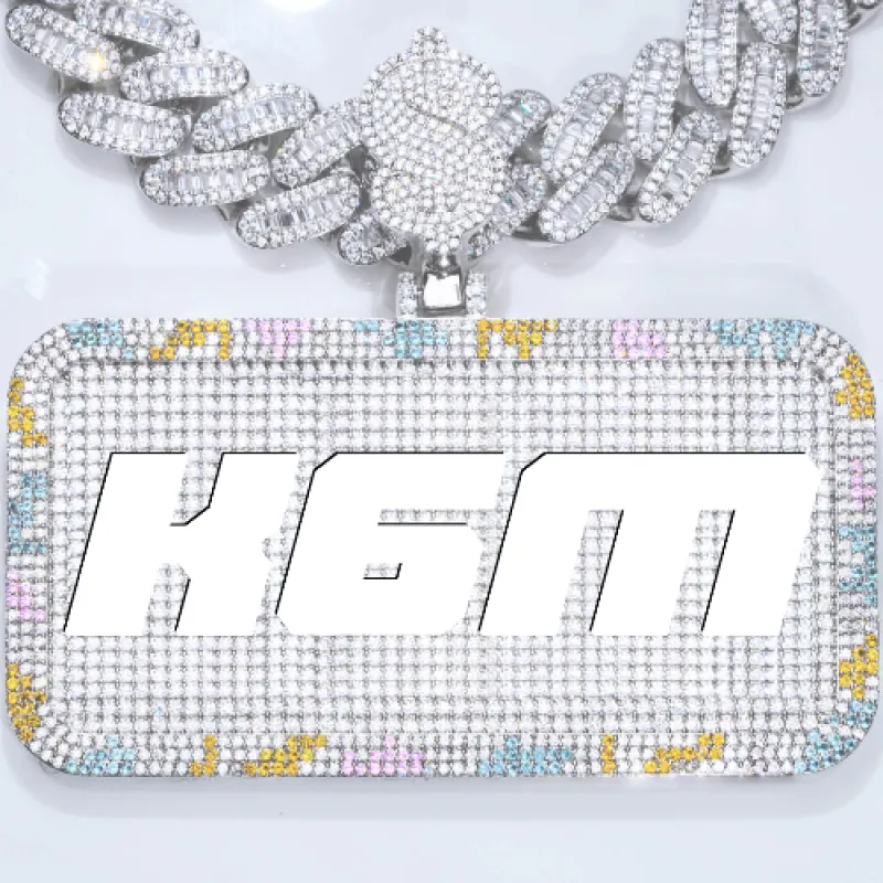 CUSTOM LETTER NECKLACE 3D COLORFUL SQUARE sold by The GUU Shop