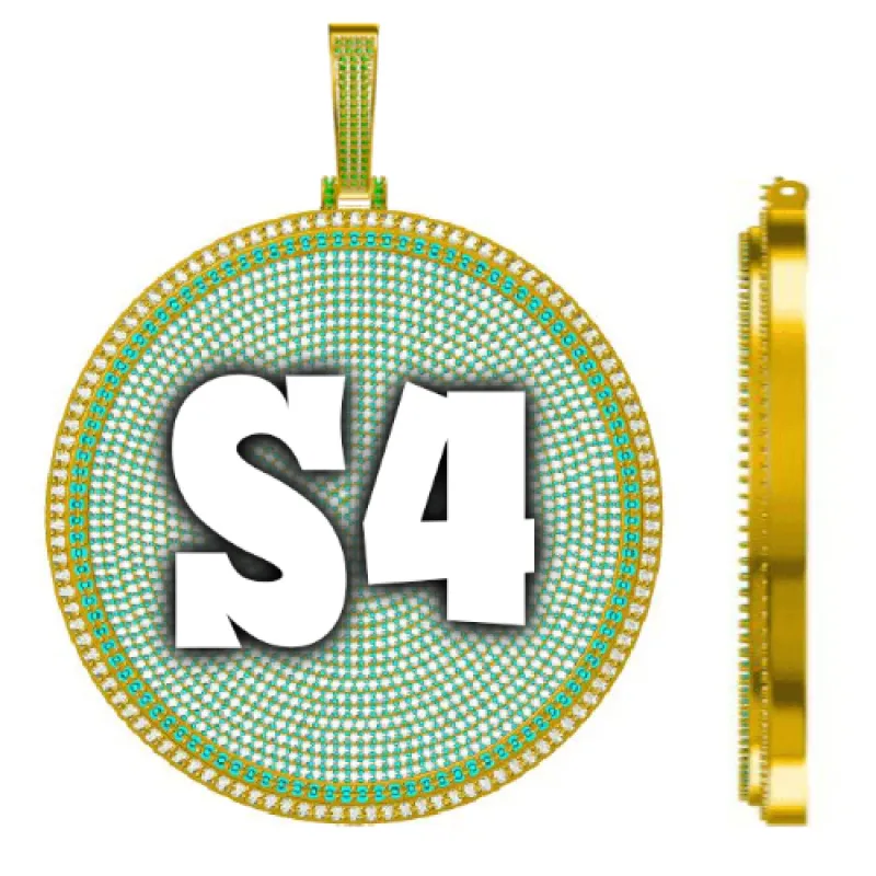 CUSTOM LETTER NECKLACE 3D BIG DISC sold by The GUU Shop