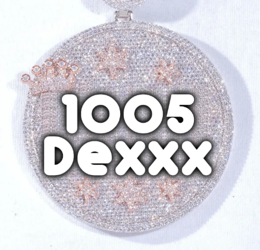 CUSTOM LETTER NECKLACE 3D BIG CROWN DISC sold by The GUU Shop