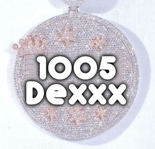 CUSTOM LETTER NECKLACE 3D BIG CROWN DISC sold by The GUU Shop