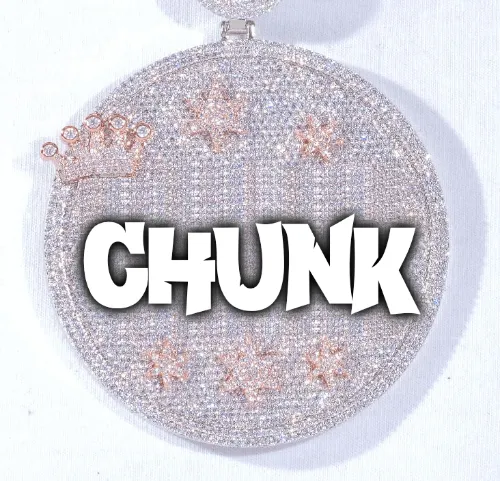 CUSTOM LETTER NECKLACE 3D BIG CROWN DISC sold by The GUU Shop