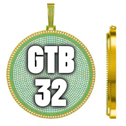 CUSTOM LETTER NECKLACE 3D BIG DISC sold by The GUU Shop