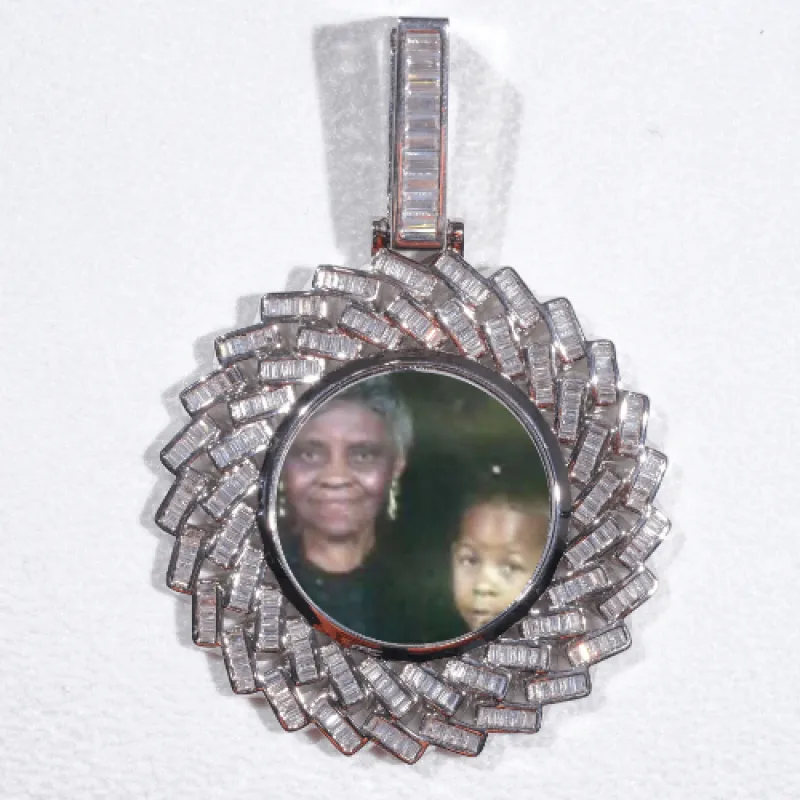 Large 3D Baguette Custom Picture Pendant sold by The GUU Shop