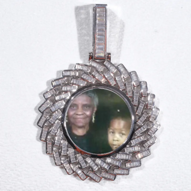 Large 3D Baguette Custom Picture Pendant sold by The GUU Shop