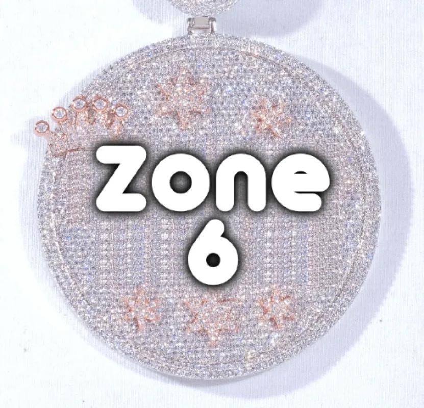 CUSTOM LETTER NECKLACE 3D BIG CROWN DISC sold by The GUU Shop