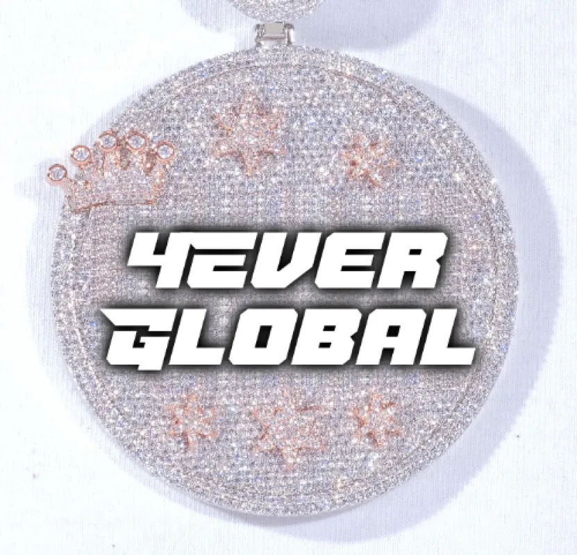 CUSTOM LETTER NECKLACE 3D BIG CROWN DISC sold by The GUU Shop