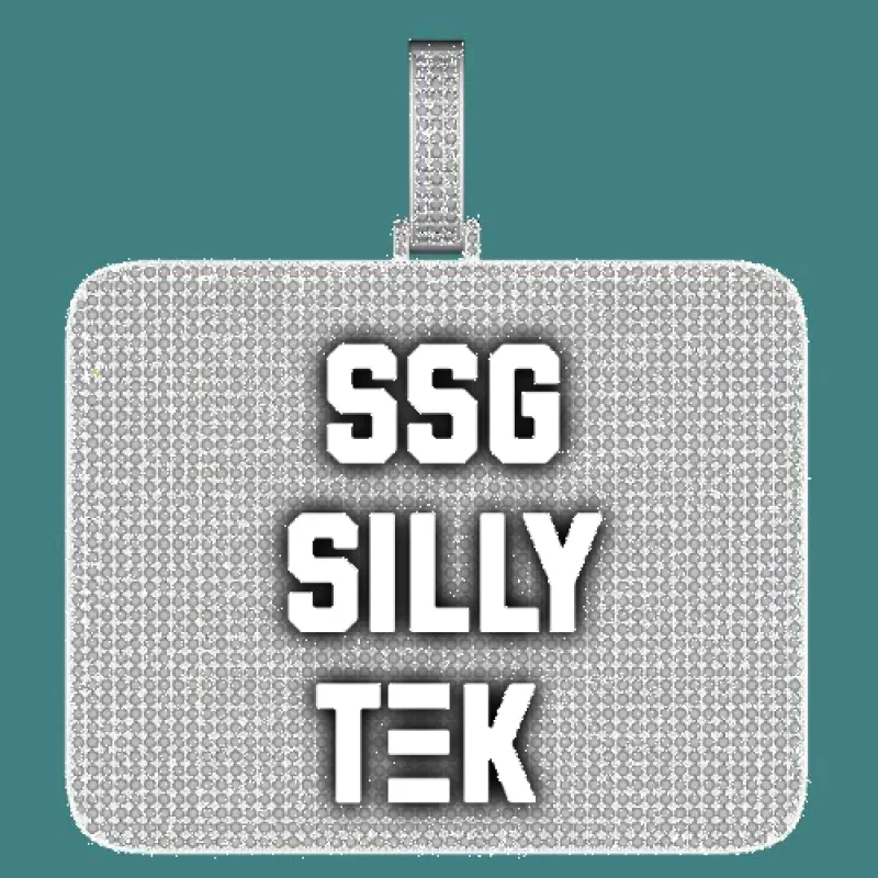 CUSTOM LETTER NECKLACE 3D BIG SQUARE sold by The GUU Shop