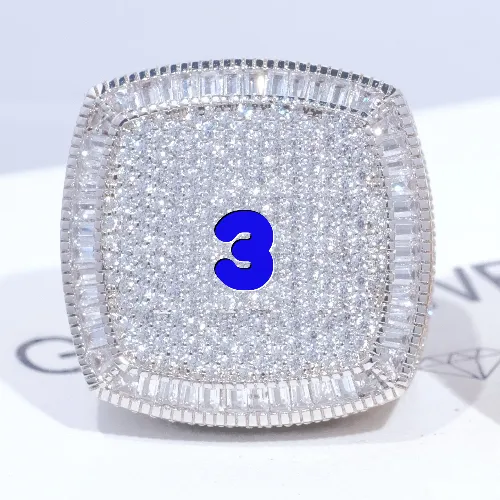 CUSTOM LETTER 3D ICED RING sold by The GUU Shop