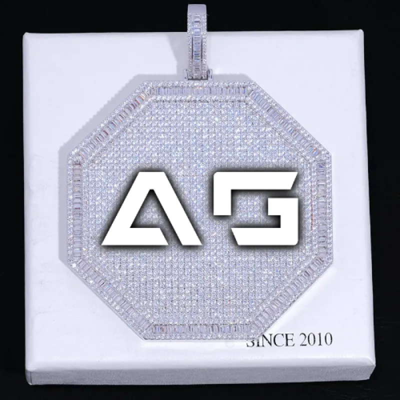 CUSTOM LETTER NECKLACE 3D BIG OCTAGON sold by The GUU Shop