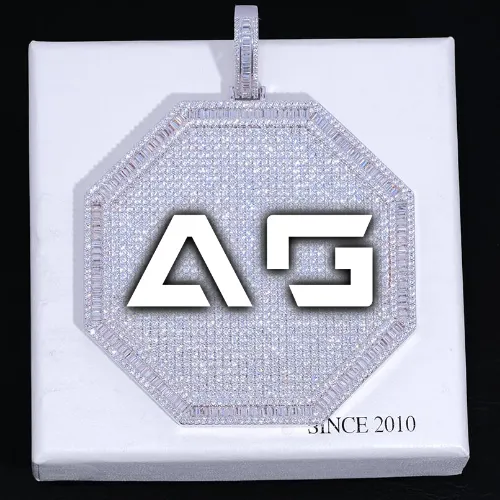 CUSTOM LETTER NECKLACE 3D BIG OCTAGON sold by The GUU Shop