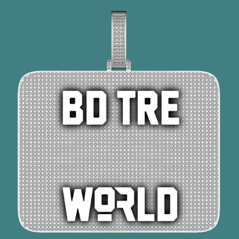 CUSTOM LETTER NECKLACE 3D BIG SQUARE sold by The GUU Shop