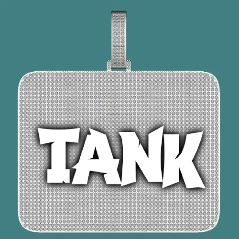 CUSTOM LETTER NECKLACE 3D BIG SQUARE sold by The GUU Shop