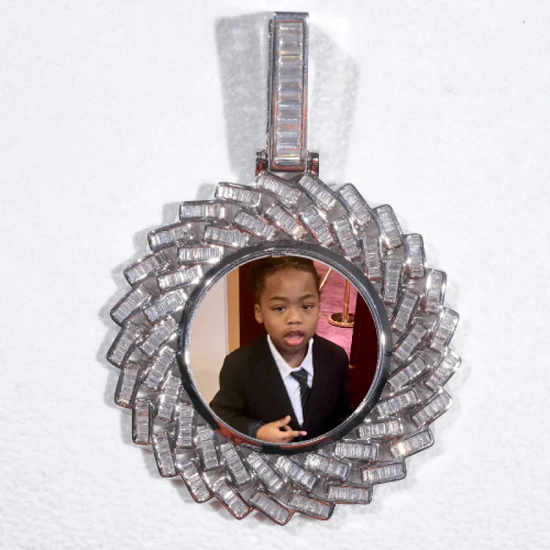 Large 3D Baguette Custom Picture Pendant made by The GUU Shop