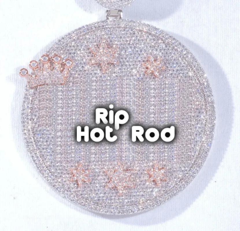 CUSTOM LETTER NECKLACE 3D BIG CROWN DISC sold by The GUU Shop