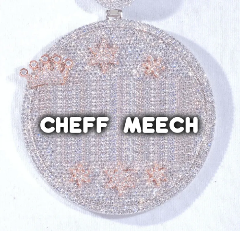 CUSTOM LETTER NECKLACE 3D BIG CROWN DISC sold by The GUU Shop