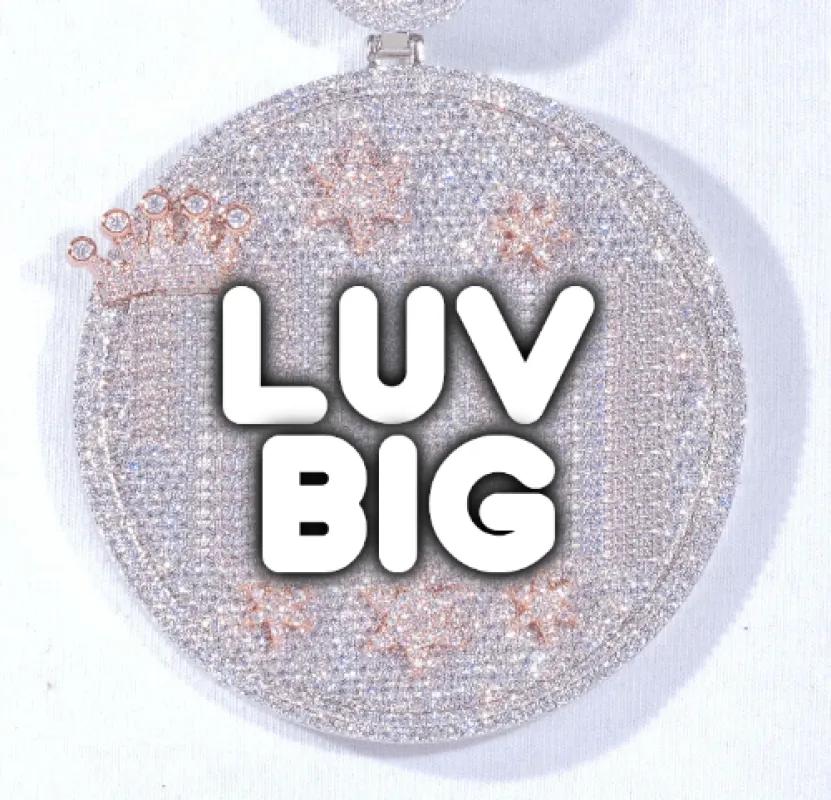 CUSTOM LETTER NECKLACE 3D BIG CROWN DISC sold by The GUU Shop
