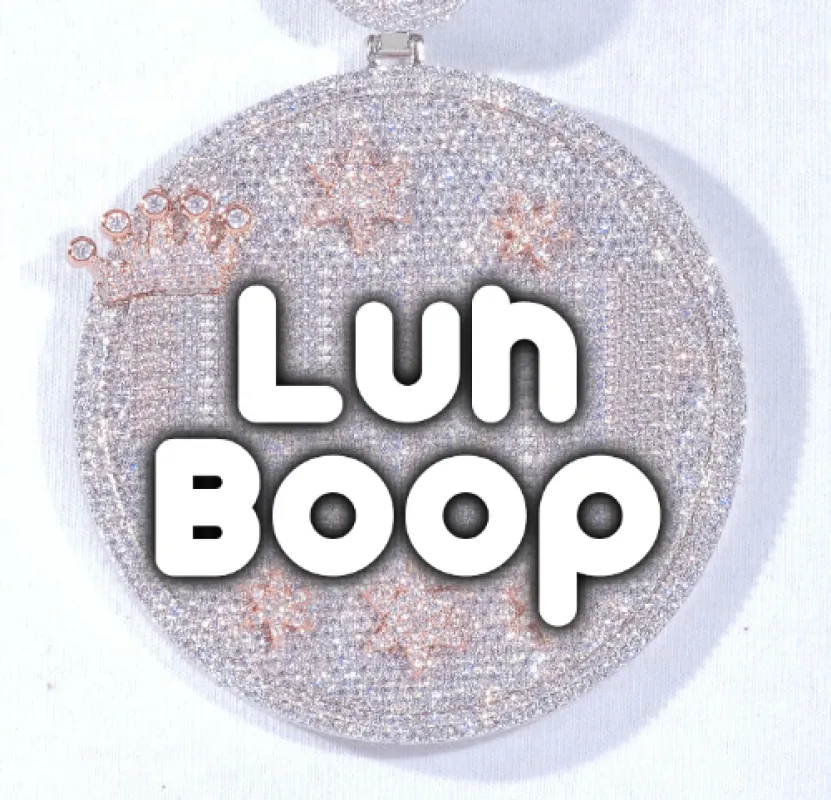 CUSTOM LETTER NECKLACE 3D BIG CROWN DISC sold by The GUU Shop