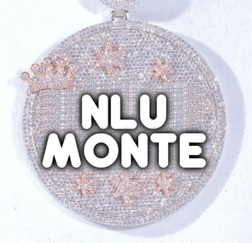 CUSTOM LETTER NECKLACE 3D BIG CROWN DISC made by The GUU Shop