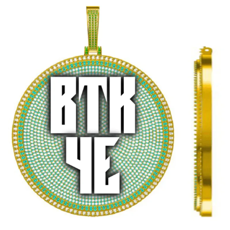 CUSTOM LETTER NECKLACE 3D BIG DISC sold by The GUU Shop