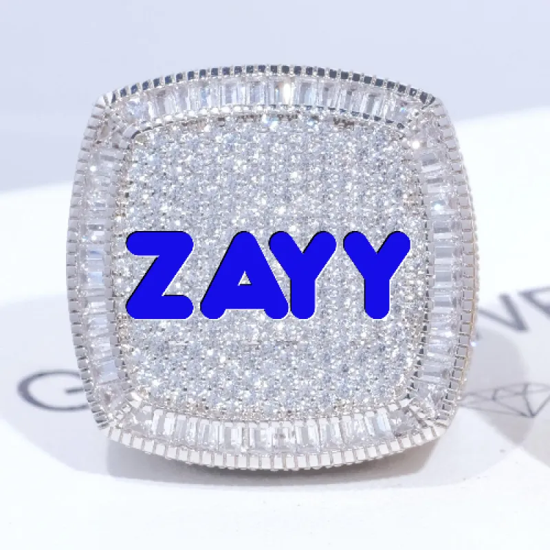 CUSTOM LETTER 3D ICED RING sold by The GUU Shop