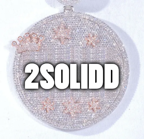 CUSTOM LETTER NECKLACE 3D BIG CROWN DISC sold by The GUU Shop