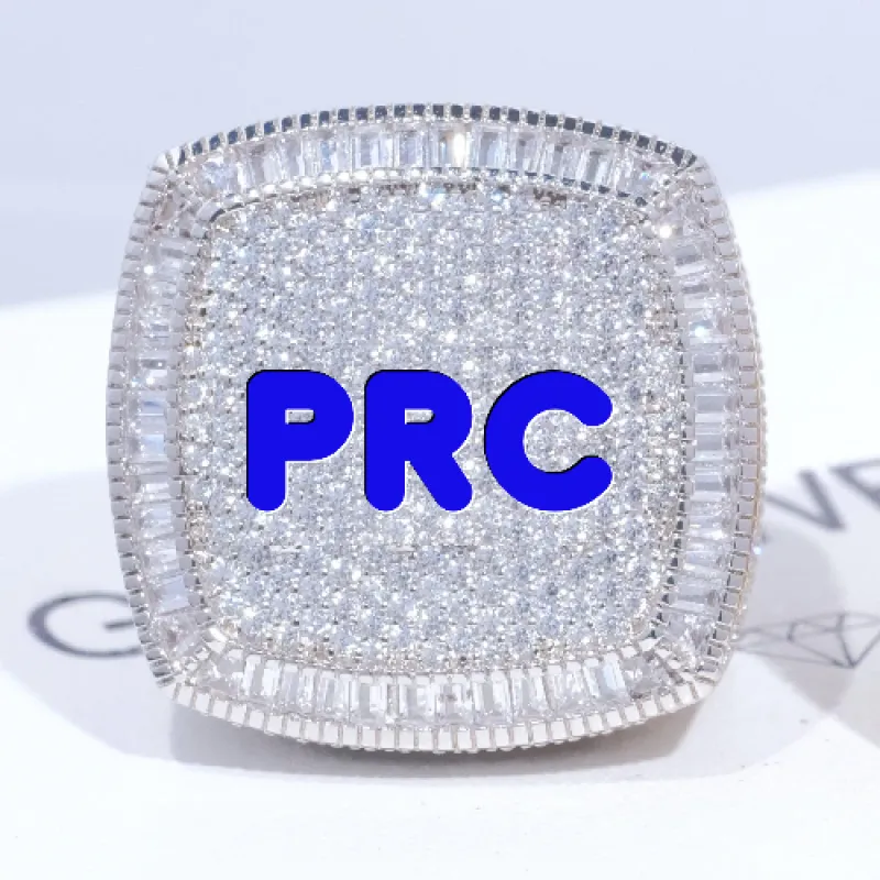 CUSTOM LETTER 3D ICED RING sold by The GUU Shop