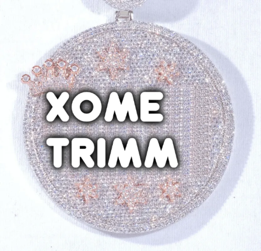 CUSTOM LETTER NECKLACE 3D BIG CROWN DISC sold by The GUU Shop