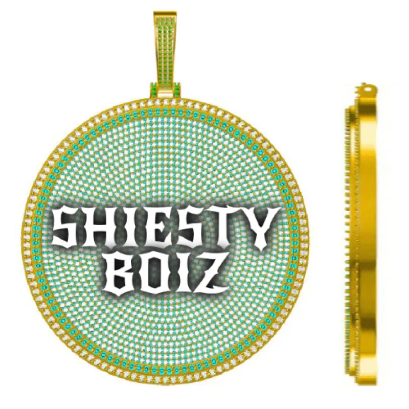 CUSTOM LETTER NECKLACE 3D BIG DISC sold by The GUU Shop